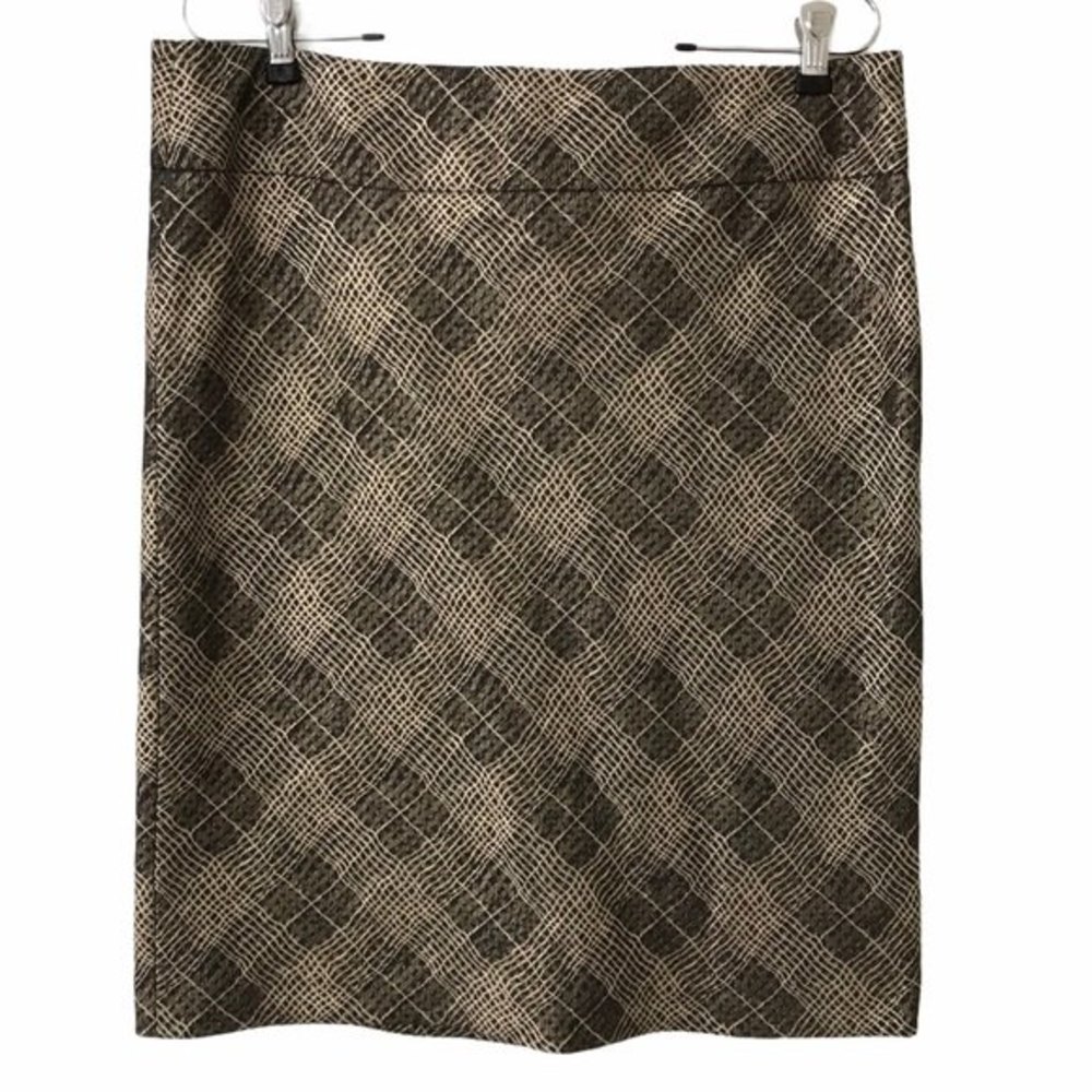 The Limited Madras Plaid Pencil Skirt Office Preppy Y2K Black Gold NOS Size 10